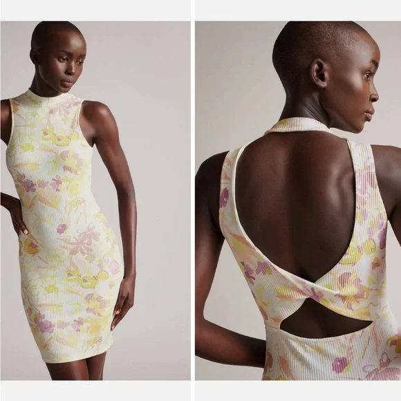 NWT Ted Baker Effi Cutout Twist Back Bodycon Dress - Size 4 - Picture 1 of 12